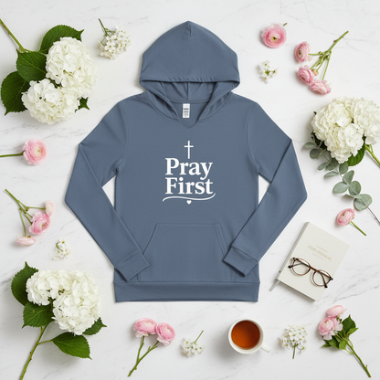 Slate Blue Floral Flat Lay